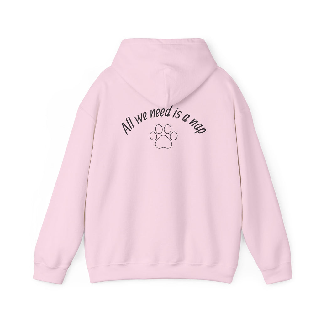 Cozy Cat Hoodie — "All We Need Is a Nap" Cozy Cat Lover Pullover