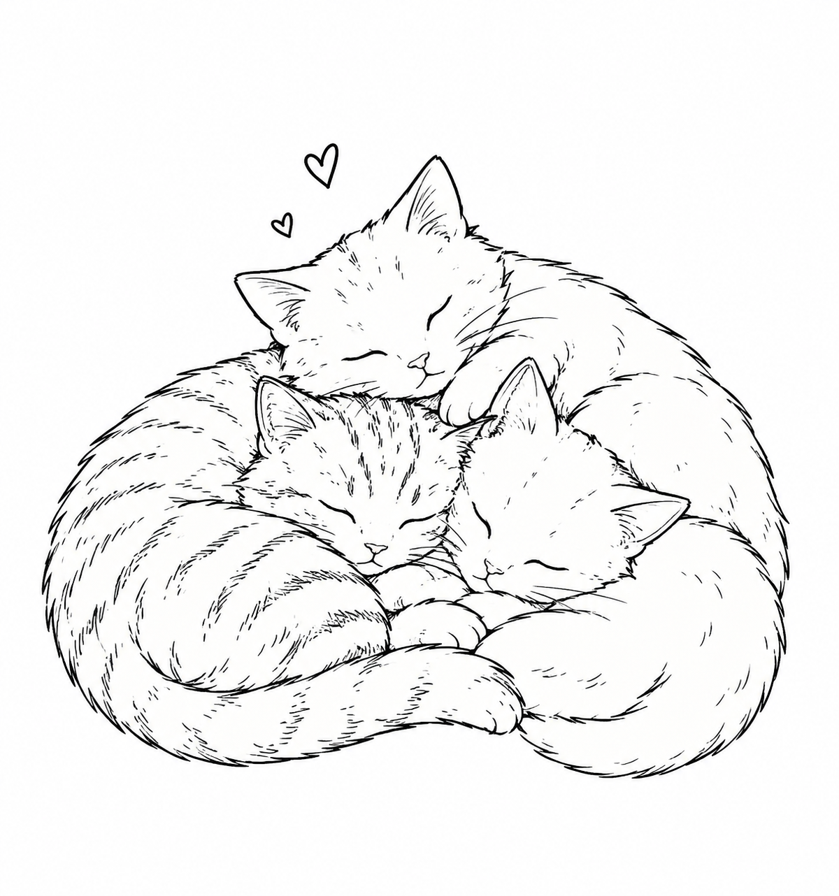 Unisex Crewneck Sweatshirt — Minimal Line-Art Sleeping Cats Design