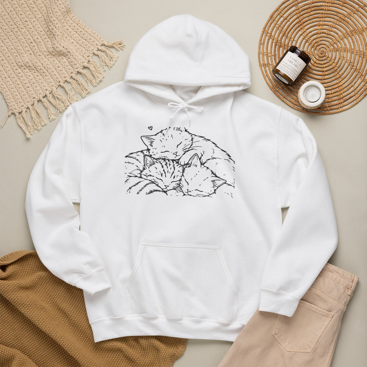 Cozy Cat Hoodie — "All We Need Is a Nap" Cozy Cat Lover Pullover